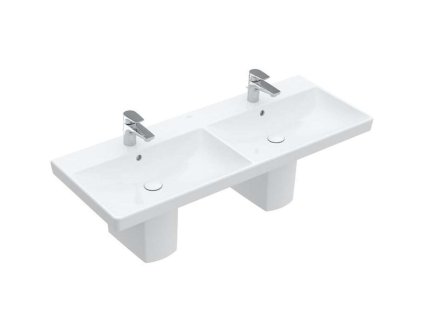Villeroy & Boch Avento Dvojumývadlo nábytkové, 120x47 cm, s prepadom, 2 otvory na batériu, alpská biela 4A23CK01
