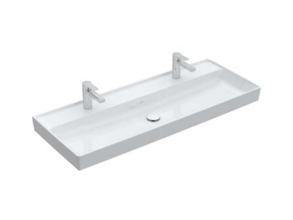 Villeroy & Boch Collaro Umývadlo nábytkové 120x47 cm, bez prepadu, 2 otvory na batériu, CeramicPlus, alpská biela 4A33C1R1