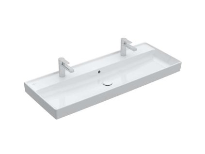 Villeroy & Boch Collaro Dvojumývadlo nábytkové, 120x47 cm, s prepadom, 2 otvory na batériu, alpská biela 4A33C401