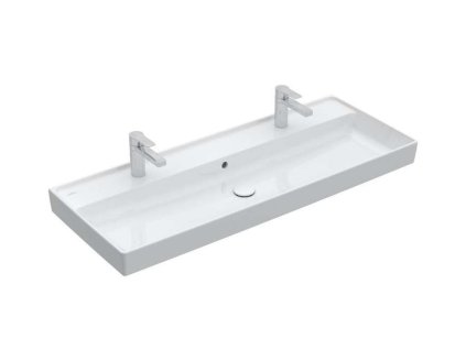 Villeroy & Boch Collaro Umývadlo nábytkové, 120x47 cm, s prepadom, 2 otvory na batériu, CeramicPlus, alpská biela 4A33C4R1
