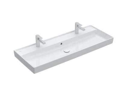 Villeroy & Boch Collaro Umývadlo nábytkové 120x47 cm, s prepadom, 2 otvory na batériu, CeramicPlus, Stone White 4A33C4RW