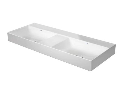 Duravit DuraSquare Dvojumývadlo, 120x47 cm, bez prepadu, bez otvoru na batériu, DuraCeram, WonderGliss, biela 23531200701