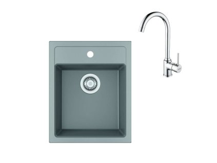 Franke Sety Kuchynský set T100, tectonitový drez SID 610-40 a batéria FP 9000.031, sivá/chróm 143.0675.705