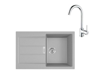 Franke Sety Kuchynský set T104, tectonitový drez S2D 611-78 a batéria FP 9000.031, sivá/chróm 143.0675.727