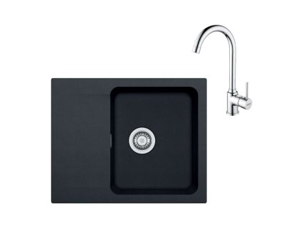 Franke Sety Set T94, tectonitový drez OID 611-62 a batéria FP 9000.031, čierna/chróm 143.0675.615