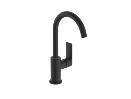 Hansgrohe Rebris E Umývadlová batéria s výpustom a otočným výtokom, matná čierna 72576670-HG