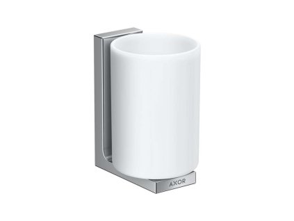 Axor Universal Rectangular Pohárik na kefky a pastu s držiakom, biela/chróm 42604000-AX