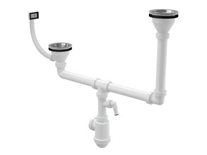 Alcadrain Sifóny Sifón pre dvojdrez, priemer 115 mm, dvojúrovňový, s prípojkou, plast A456P