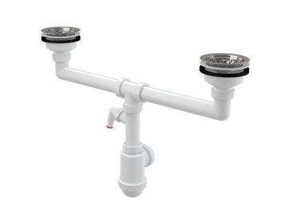 Alcadrain Sifóny Sifón pre dvojdrez, priemer 115 mm, s prípojkou, plast A453P