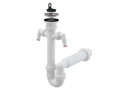 Alcadrain Sifóny Drezový sifón, priemer 70 mm, s 2 prípojkami, plast A820-DN50