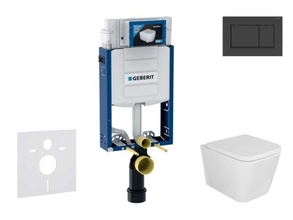 Geberit Kombifix Set predstenovej inštalácie, klozetu Arkas a dosky softclose, tlačidlo Sigma20, matná čierna/čierna SANI15CA5102