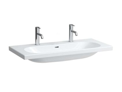 Laufen Lua Dvojumývadlo nábytkové 46x100 cm, s prepadom, 2 otvory na batériu, LCC, biela H8100894001071