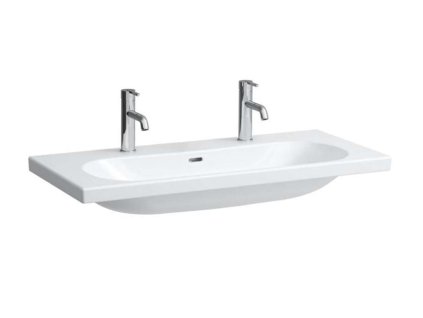 Laufen Lua Dvojumývadlo nábytkové 100x46 cm, s prepadom, 2 otvory na batériu, LCC, biela H8160894001071