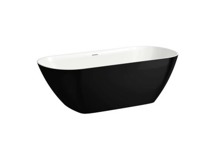 Laufen Lua Voľne stojaca vaňa, 170x75 cm, ClickClack, lesklá čierna/biela H2200820640001
