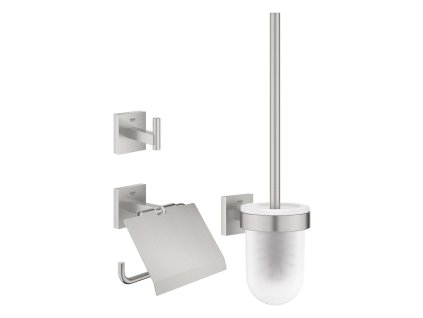 Grohe QuickFix Start Cube Set doplnkov na toaletu 3 v 1, supersteel 41123DC0-GR
