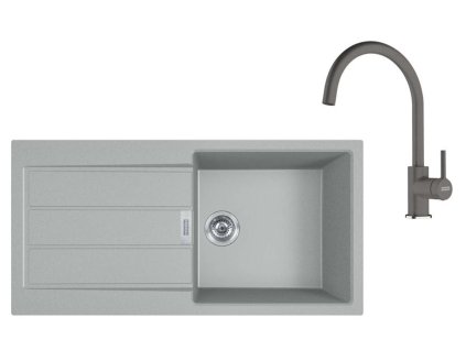Franke Sety Kuchynský set T125, tectonitový drez S2D 611-100 a batéria FC 6018.084, sivá 143.0687.406
