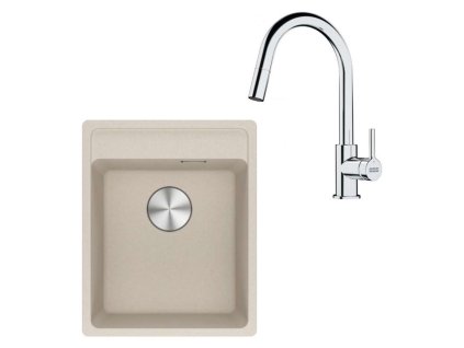 Franke Sety Kuchynský set G252SA, fragranitový drez MRG 610-37 RTL a batéria FS 3229.031, sahara/chróm 114.0700.694