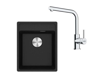 Franke Sety Kuchynský set G253O, fragranitový drez MRG 610-37 RTL a batéria FS 3230.031, ónyx/chróm 114.0700.698