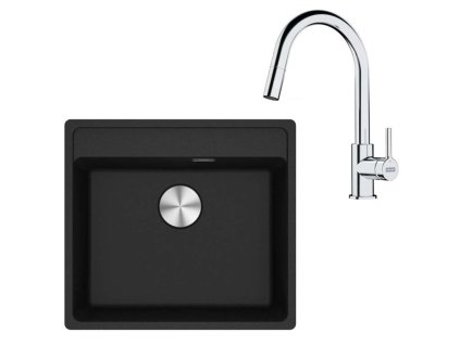 Franke Sety Kuchynský set G254O, fragranitový drez MRG 610-52 RTL a batéria FS 3229.031, ónyx/chróm 114.0700.703