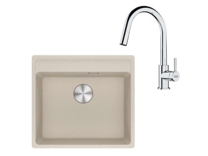 Franke Sety Kuchynský set G254SA, fragranitový drez MRG 610-52 RTL a batéria FS 3229.031, sahara/chróm 114.0700.704