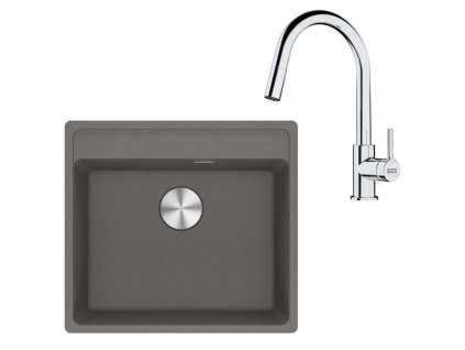 Franke Sety Kuchynský set G254ŠK, fragranitový drez MRG 610-52 RTL a batéria FS 3229.031, sivý kameň/chróm 114.0700.705