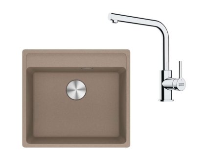 Franke Sety Kuchynský set G255KA, fragranitový drez MRG 610-52 RTL a batéria FS 3230.031, kašmír/chróm 114.0700.706