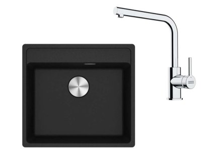 Franke Sety Kuchynský set G255O, fragranitový drez MRG 610-52 RTL a batéria FS 3230.031, ónyx/chróm 114.0700.708