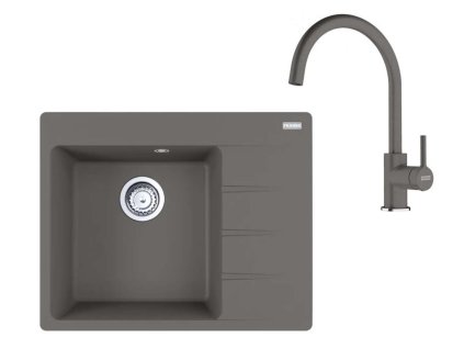 Franke Sety Kuchynský set G270ŠK, fragranitový drez CNG 611-62 TL/2 a batéria FC 6018.084, sivý kameň 114.0700.772