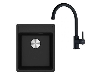 Franke Sety Kuchynský set G273O, fragranitový drez MRG 610-37 RTL a batéria FC 6018.071, ónyx 114.0700.783