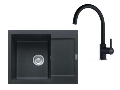 Franke Sety Kuchynský set G275O, fragranitový drez MRG 611-62 RTL a batéria FC 6018.071, ónyx 114.0700.792