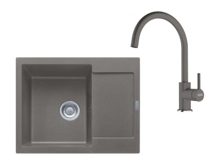 Franke Sety Kuchynský set G275ŠK, fragranitový drez MRG 611-62 RTL a batéria FC 6018.084, sivý kameň 114.0700.793