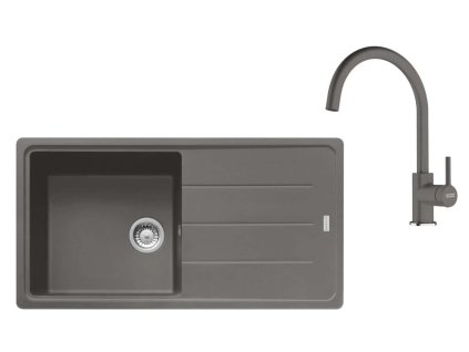 Franke Sety Kuchynský set G280ŠK, fragranitový drez BFG 611 a batéria FC 6018.084, sivý kameň 114.0700.814