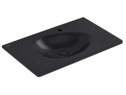 Villeroy & Boch Antao Umývadlo nábytkové 80x50 cm, bez prepadu, otvor na batériu, CeramicPlus, Pure Black 4A7581R7