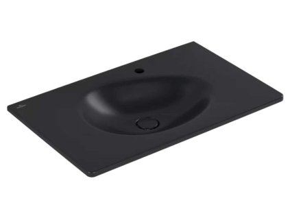 Villeroy & Boch Antao Umývadlo nábytkové 80x50 cm, s prepadom, otvor na batériu, CeramicPlus, ViFlow, Pure Black 4A7584R7