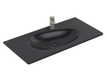 Villeroy & Boch Antao Umývadlo nábytkové 100x50 cm, s prepadom, otvor na batériu, CeramicPlus, Pure Black 4A76ABR7