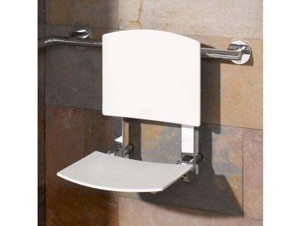Keuco Plan Care Sprchové sedadlo 31x36 cm, závesné, s opierkou, biela/chróm 34981010051