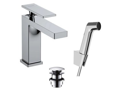 Hansgrohe Tecturis E Umývadlová batéria s výpusťou Push-Open a bidetovou spŕškou, EcoSmart, chróm 73210000-HG