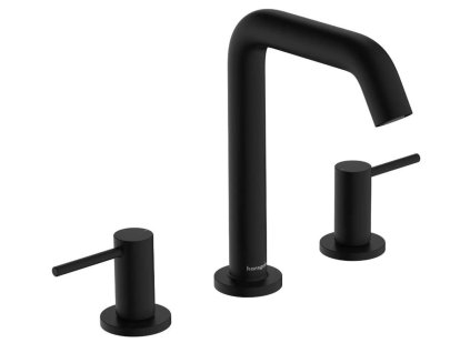 Hansgrohe Tecturis S Umývadlová batéria s výpusťou Push-Open, 3-otvorová inštalácia, EcoSmart, matná čierna 73330670-HG