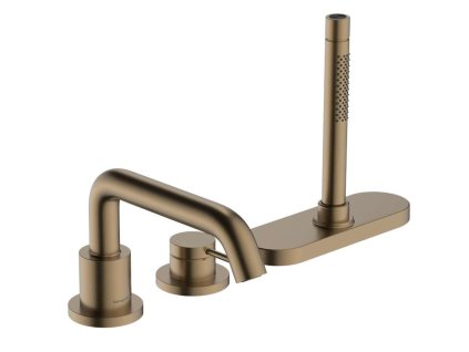 Hansgrohe Tecturis S Batéria na okraj vane, 3-otvorová inštalácia, sBox, kefovaný bronz 73447140-HG