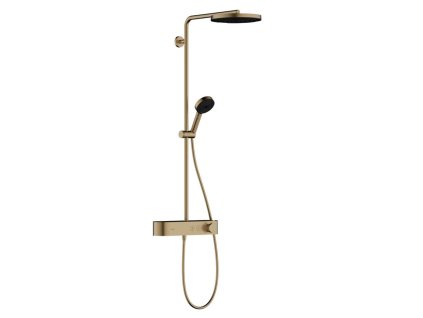 Hansgrohe Pulsify S Sprchový set s termostatom, priemer 26 cm, 3 prúdy, EcoSmart, kefovaný bronz 24221140-HG