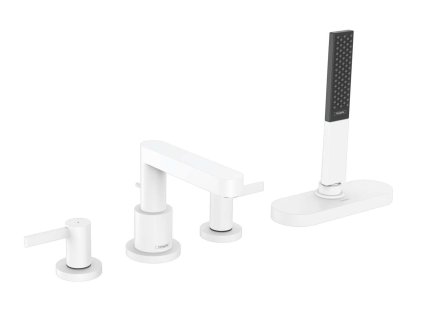 Hansgrohe Finoris Batéria na okraj vane, 4-otvorová inštalácia, sBox, matná biela 76444700-HG