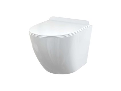 Alcadrain Keramika Závesné WC s doskou Slim, SoftClose, Rimless, biela WC SOLID