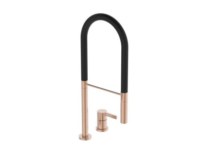 Ideal Standard Gusto Drezová batéria s flexibilným ramenom a spŕškou, 2-otvorová inštalácia, Sunset Rose/čierna BD425J4