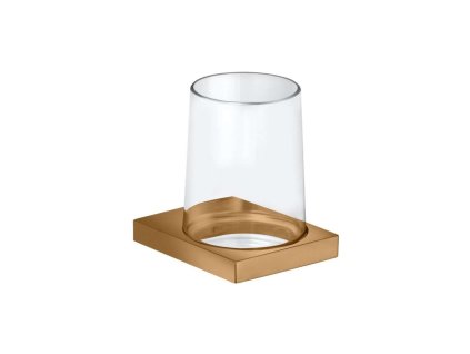 Keuco Edition 11 Pohár na kefky a pastu s držiakom, sklo/kefovaný bronz 11150039000
