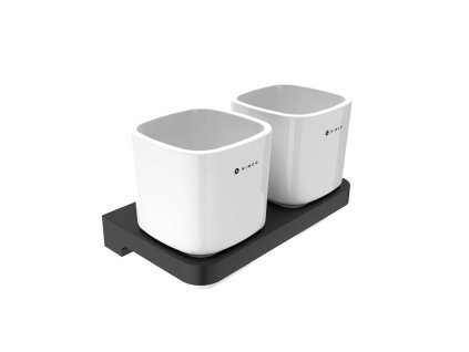 Nimco Maya Pohárik na kefky a pastu s držiakom, biela/čierna MAC 29058DK-90