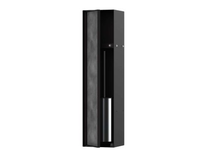 Hansgrohe XtraStoris Rock Podomietkový box na WC kefu, s policou, matná čierna 56060670-HG