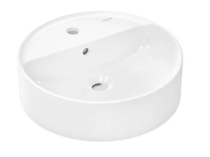 Hansgrohe Xuniva S Umývadielko na dosku, priemer 45 cm, s prepadom, otvor na batériu, SmartClean, biela 61076450-HG