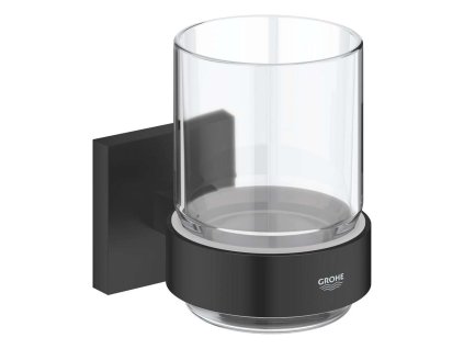 Grohe QuickFix Start Cube Držiak kefiek a pasty, sklo/matná čierna 410972430-GR