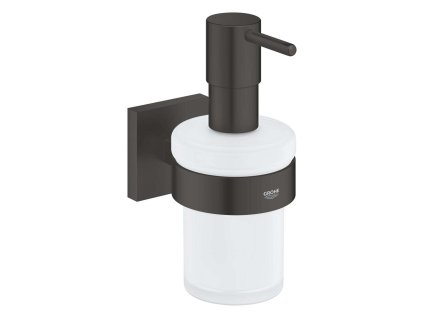 Grohe QuickFix Start Cube Dávkovač mydla s držiakom, sklo/matná čierna 410982430-GR