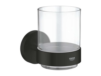 Grohe QuickFix Start Držiak kefiek a pasty, sklo/matná čierna 411942430-GR